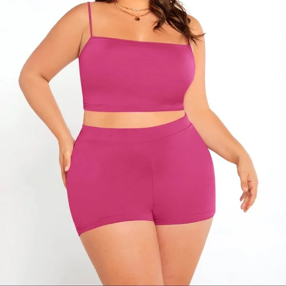 SHEIN Other Cami Biker Shorts Set Pink Poshmark